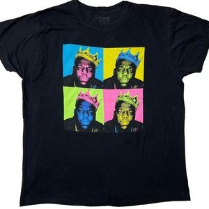 The Notorious B.I.G. Biggie Smalls Faces Graphic T-Shirt Black Unisex Sz XL